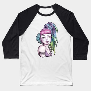 Watercolor rasta girl Baseball T-Shirt